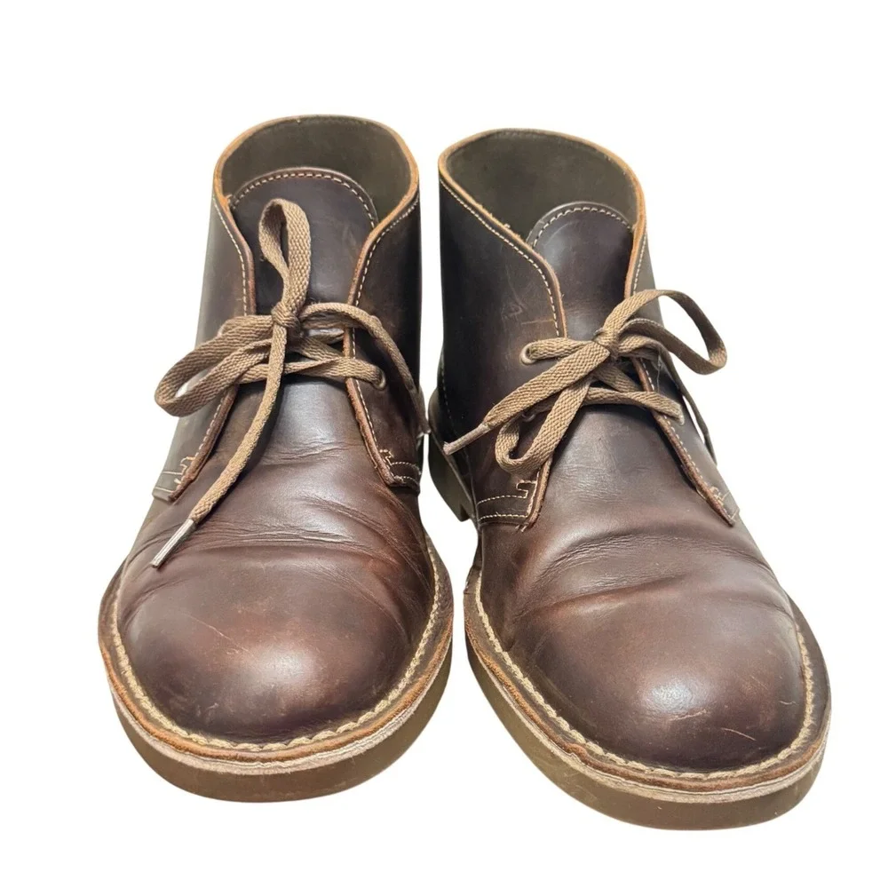 Clarks Desert Boots Mens 9.5 Dark Brown‎ Leather Chukka 260822863095